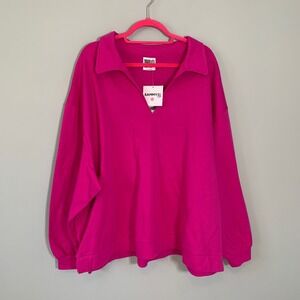 NEW Target Sammy B Black History Women's Structured Knit Top 4X Magenta Pullover